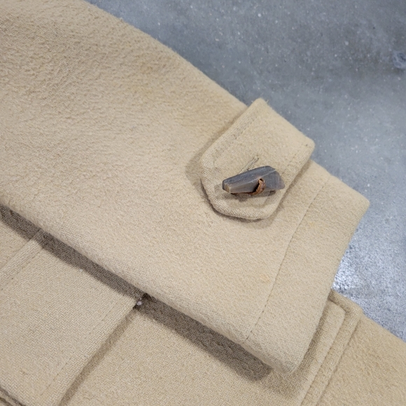 Vintage beige coat, duffle coat beige wool original Dolomite duffle coat, winter - Picture 4 of 15